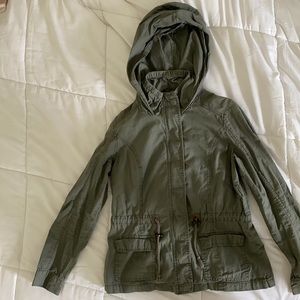 Green cotton on jacket